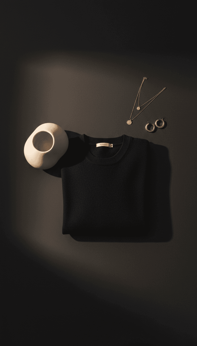 वेल्मोरा ब्लैक स्वेटर - लग्जरी स्टाइल अरेंजमेंट